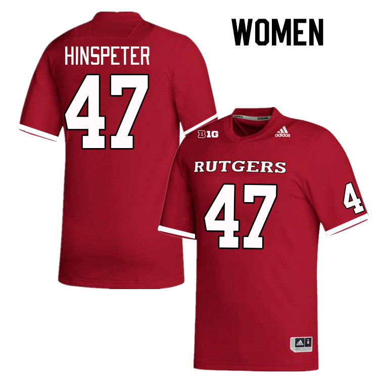 Women #47 Timmy Hinspeter Rutgers Scarlet Knights College Football Jerseys Stitched Sale-Scarlet